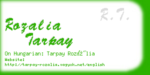 rozalia tarpay business card